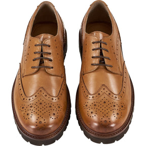 Moss Tan Leather Brogue Shoes
