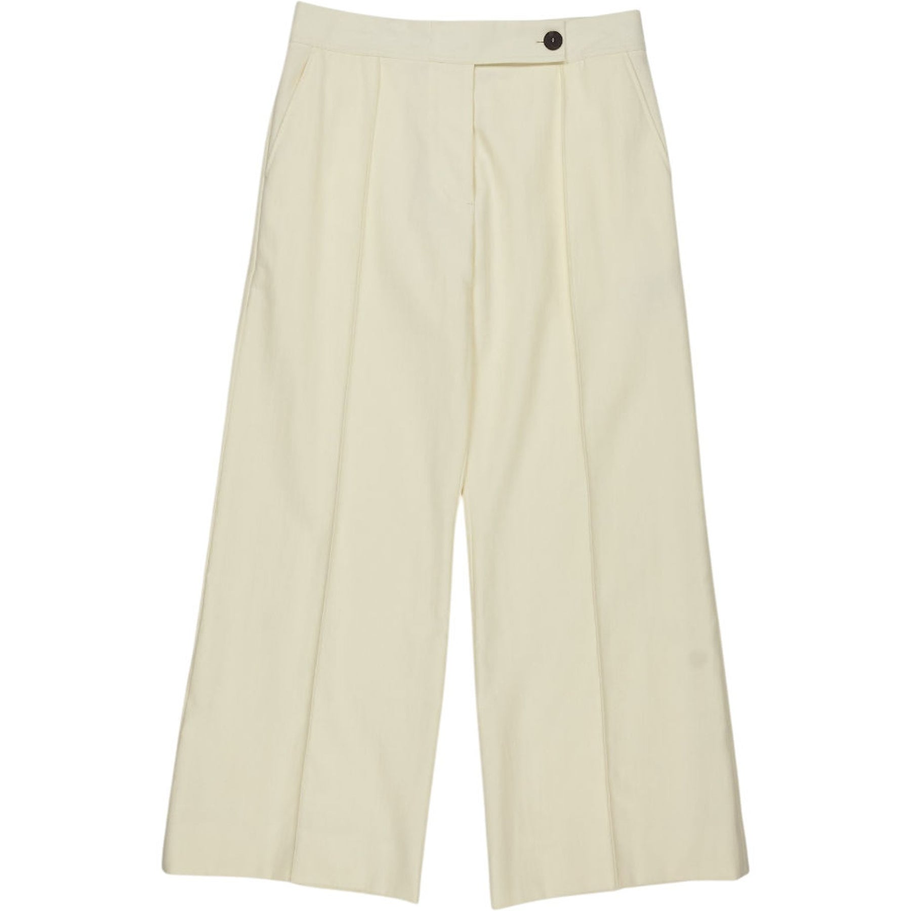 Studio Nicholson Cream Linen Low Rise Flare Trousers