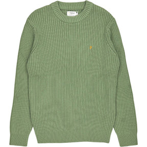 Farah Green Halton Cotton Rib Knit Jumper