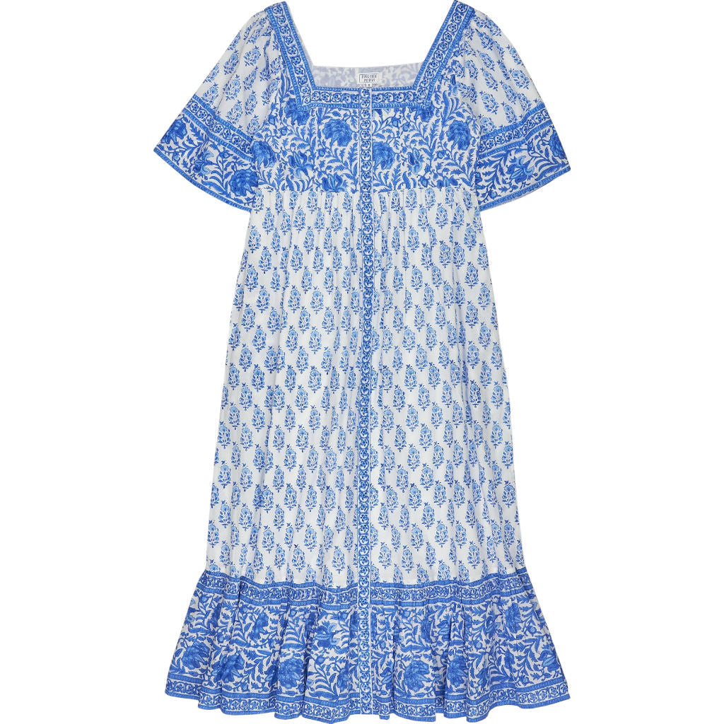 Pink City Prints Blue Maisie Dress S