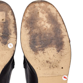 Dear Frances Black Loafers Gold Detail