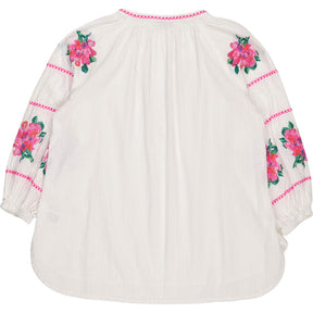 NRBY White Embroidered Boho Blouse