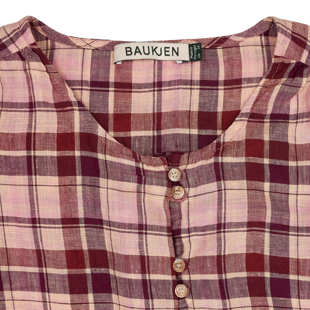 Baukjen Pink Plaid Linen Blouse
