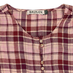 Baukjen Pink Plaid Linen Blouse