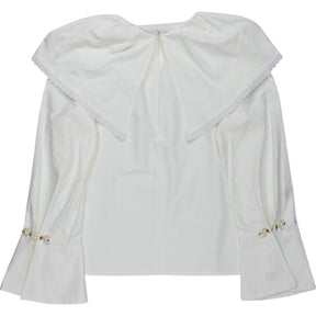 Mother Of Pearl White Organic Cotton Long Sleeve Top