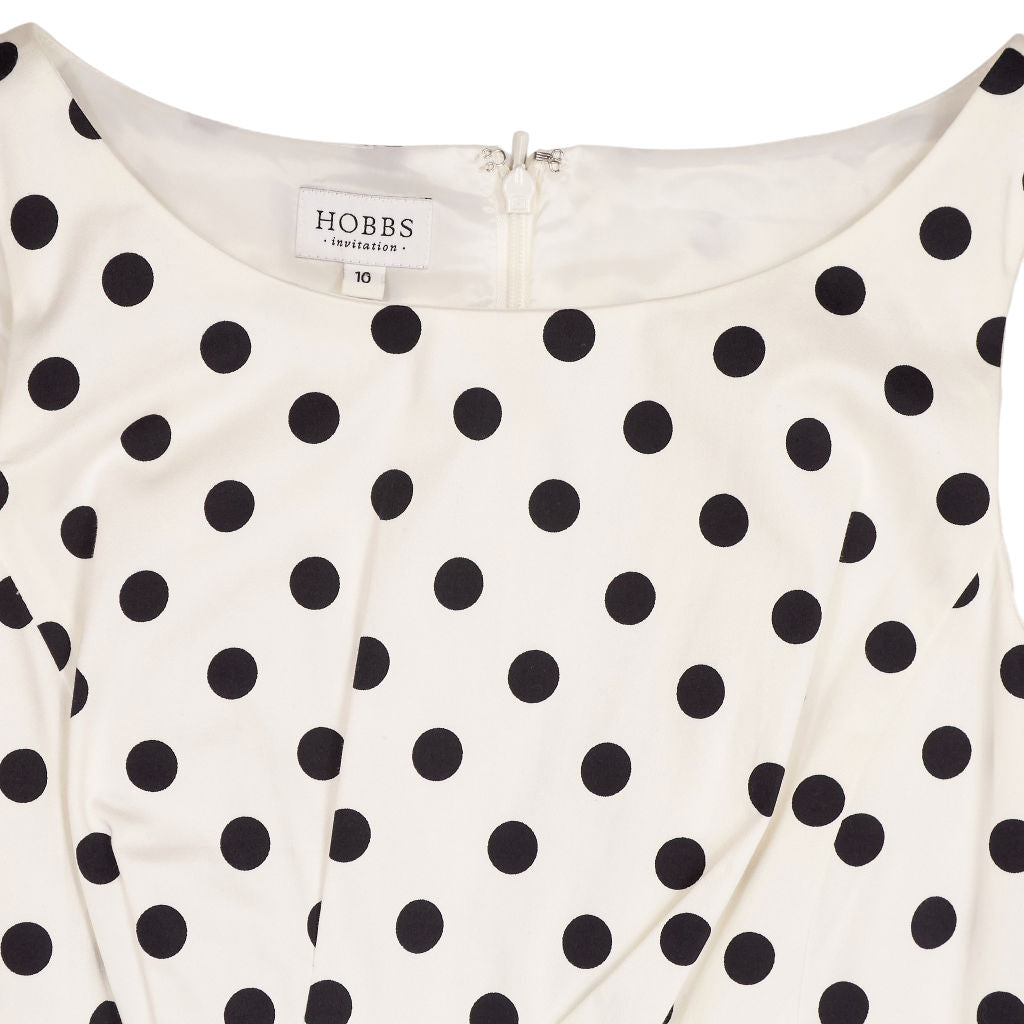 Hobbs Black White Polka Dot Dress