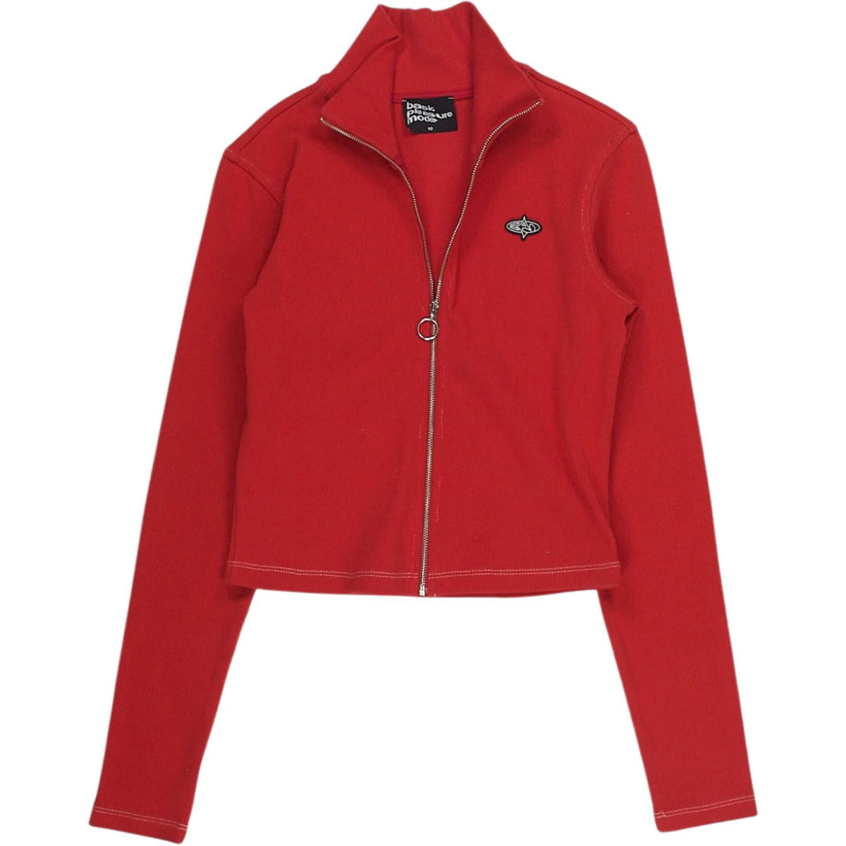 Basic Pleasure Principle Red Zip-Up High Neck Jacket
