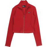 Basic Pleasure Principle Red Zip-Up High Neck Jacket