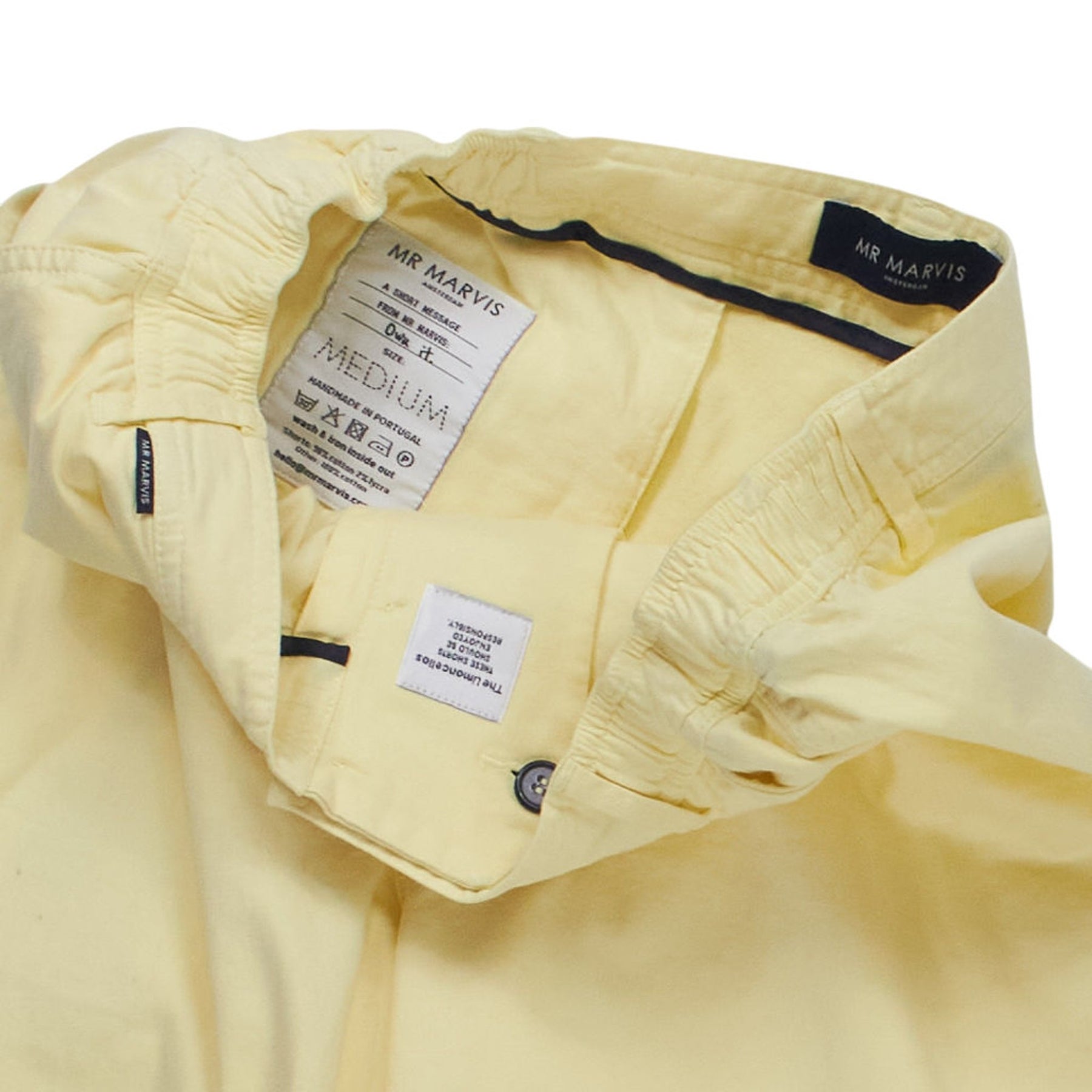 Mr Marvis Yellow Cotton Shorts