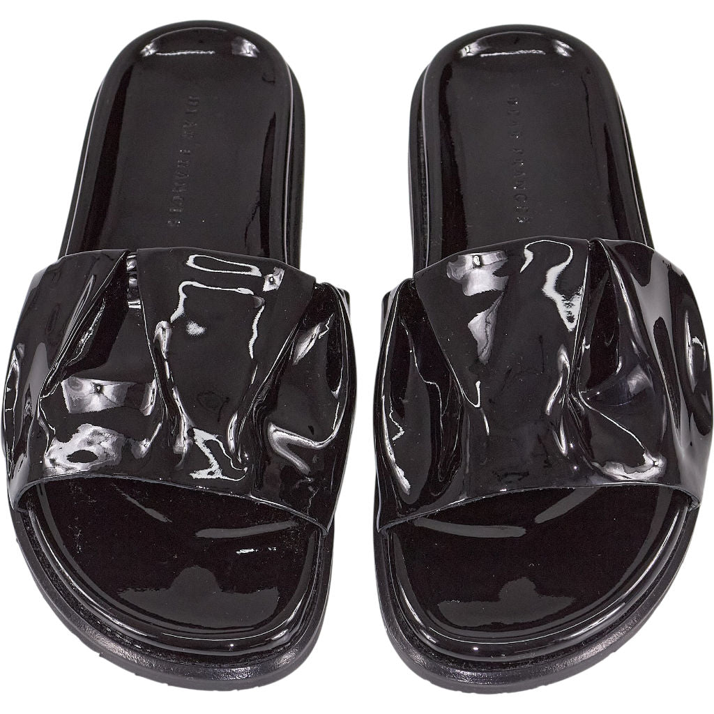 Dear Frances Black Slide Sandals