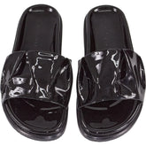Dear Frances Black Slide Sandals