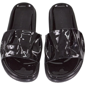 Dear Frances Black Slide Sandals