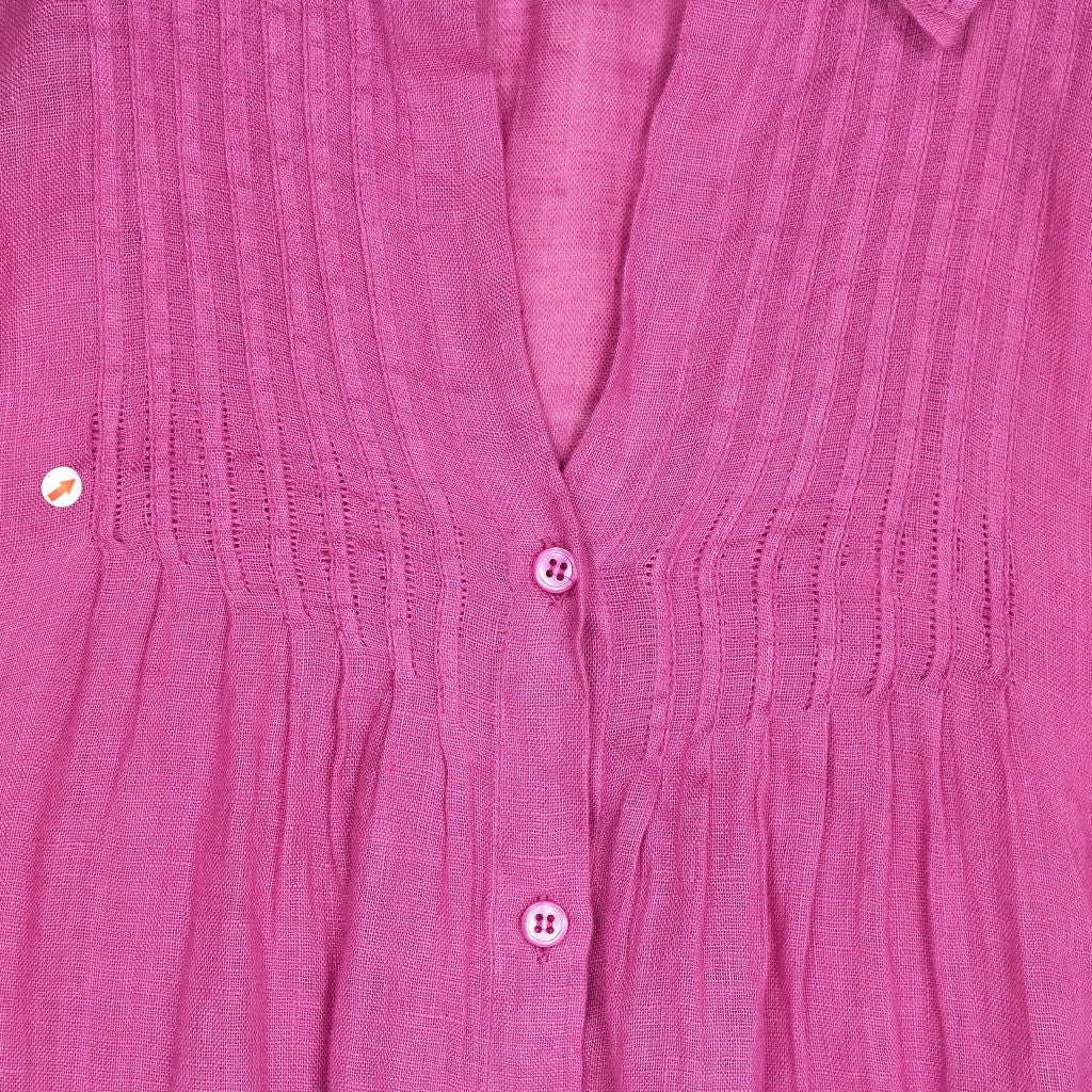 NRBY Pink Linen Button-Up Dress