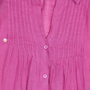 NRBY Pink Linen Button-Up Dress