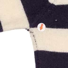 ME+EM Blue Cream Stripe Turtleneck Jumper