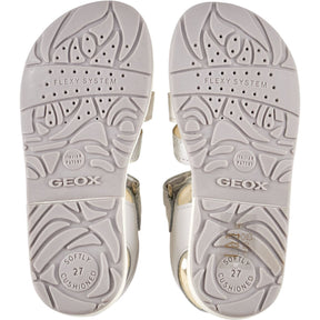Geox White Gold Verred Sandals