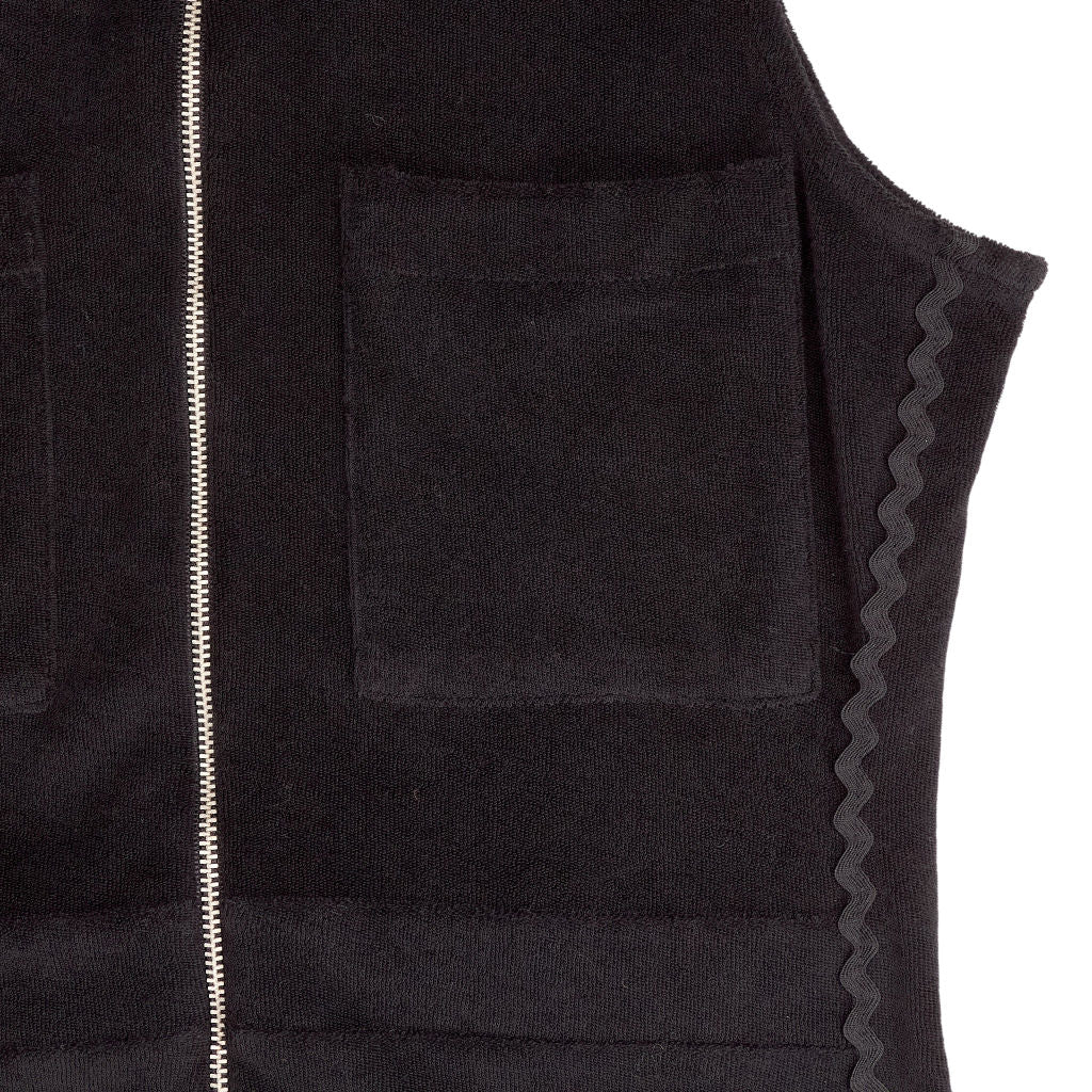 WYSE Black Towelling Jumpsuit