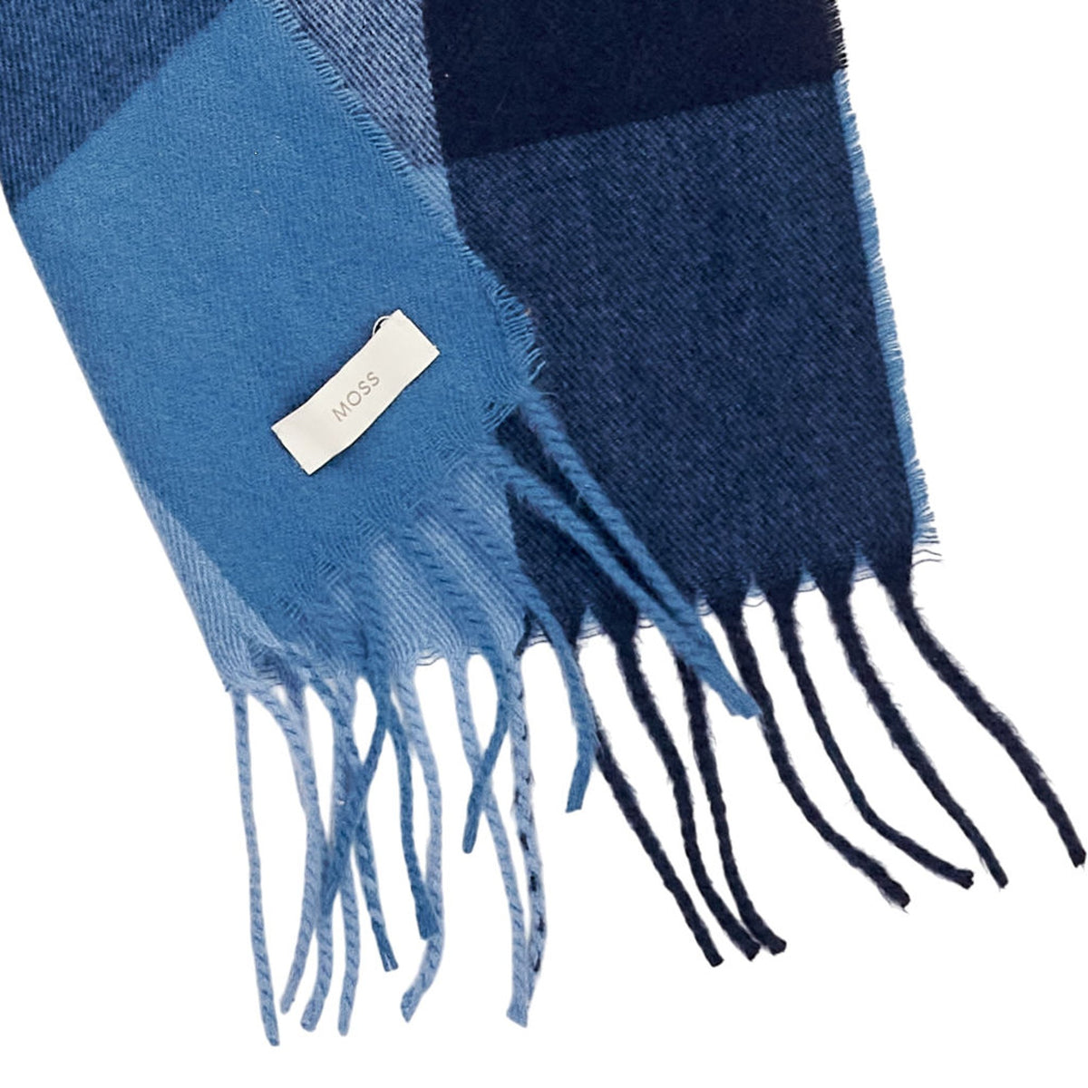 Moss Blue Check Scarf