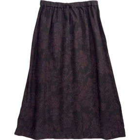 By Walid Black Floral Midi Skirt