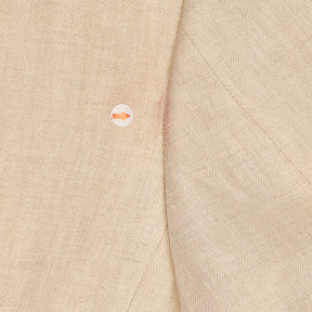 Huntsman Cream Linen Herringbone Jacket