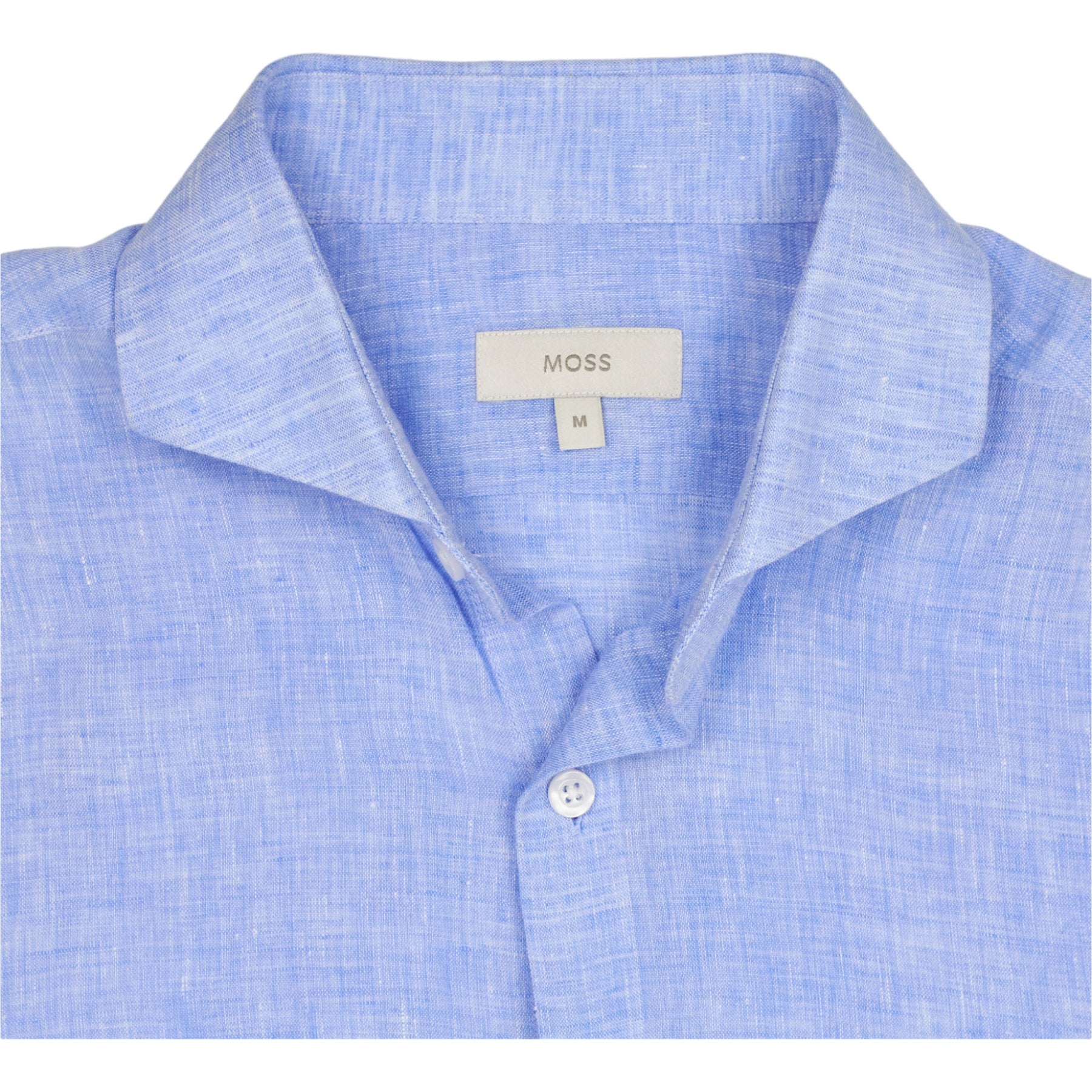 Moss Blue Linen Short Sleeve Shirt