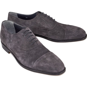 Manolo Blahnik Grey Suede Oxford Shoes