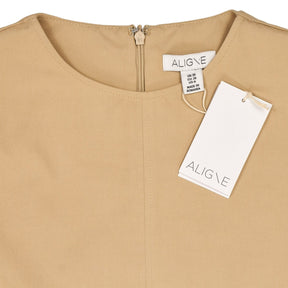 Aligne Camel Carcelle Box Pleat Dress