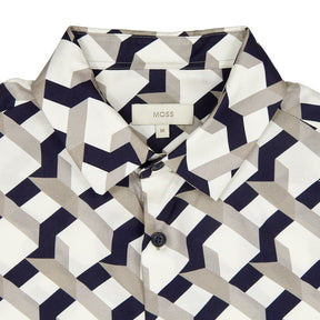 Moss Beige Geometric Long Sleeve Shirt