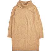 Lands' End Tan Wool Blend Roll Neck Jumper Dress