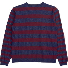 Wyse Navy Burgundy Striped Jumper