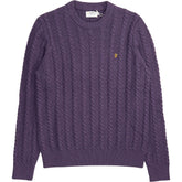 Farah Deep Purple Knight Cable Sweater