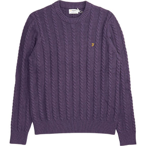 Farah Deep Purple Knight Cable Sweater