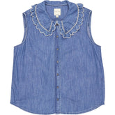 seventy + mochi Blue Denim Sleeveless Blouse