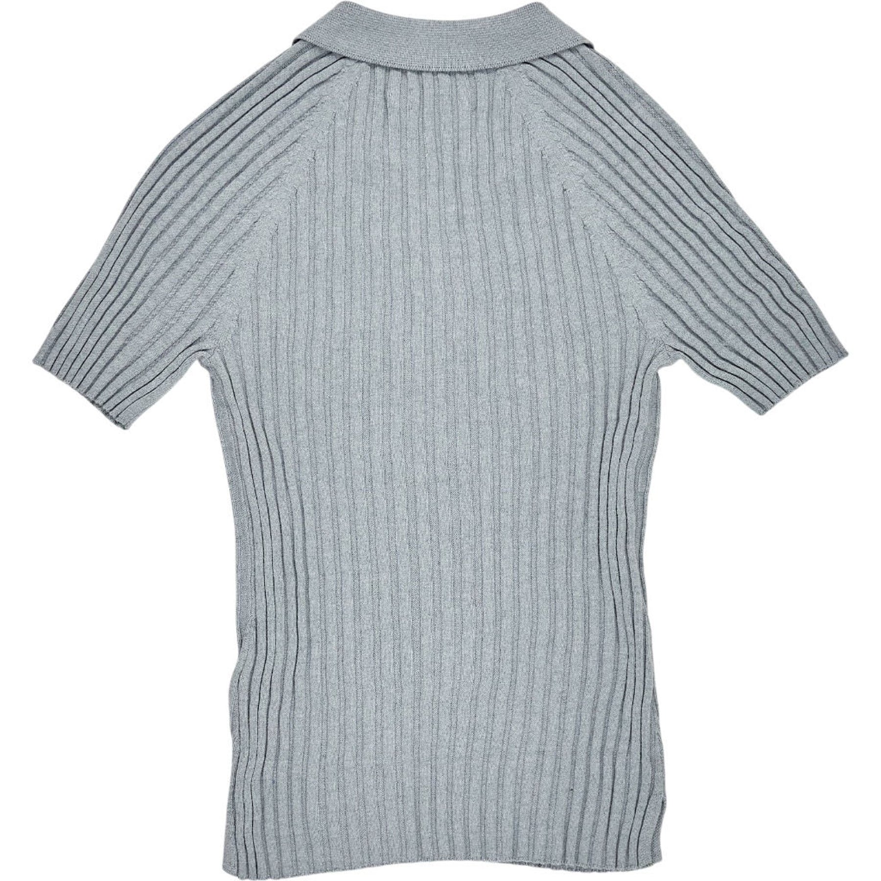 NRBY Blue Ribbed Knit Polo Top