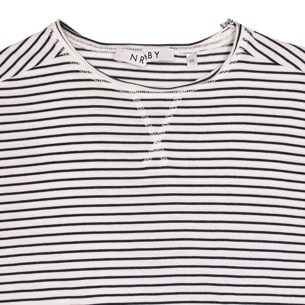 NRBY White Striped Long Sleeve Top