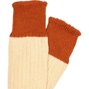 Drakes Cream Orange Knit Socks M