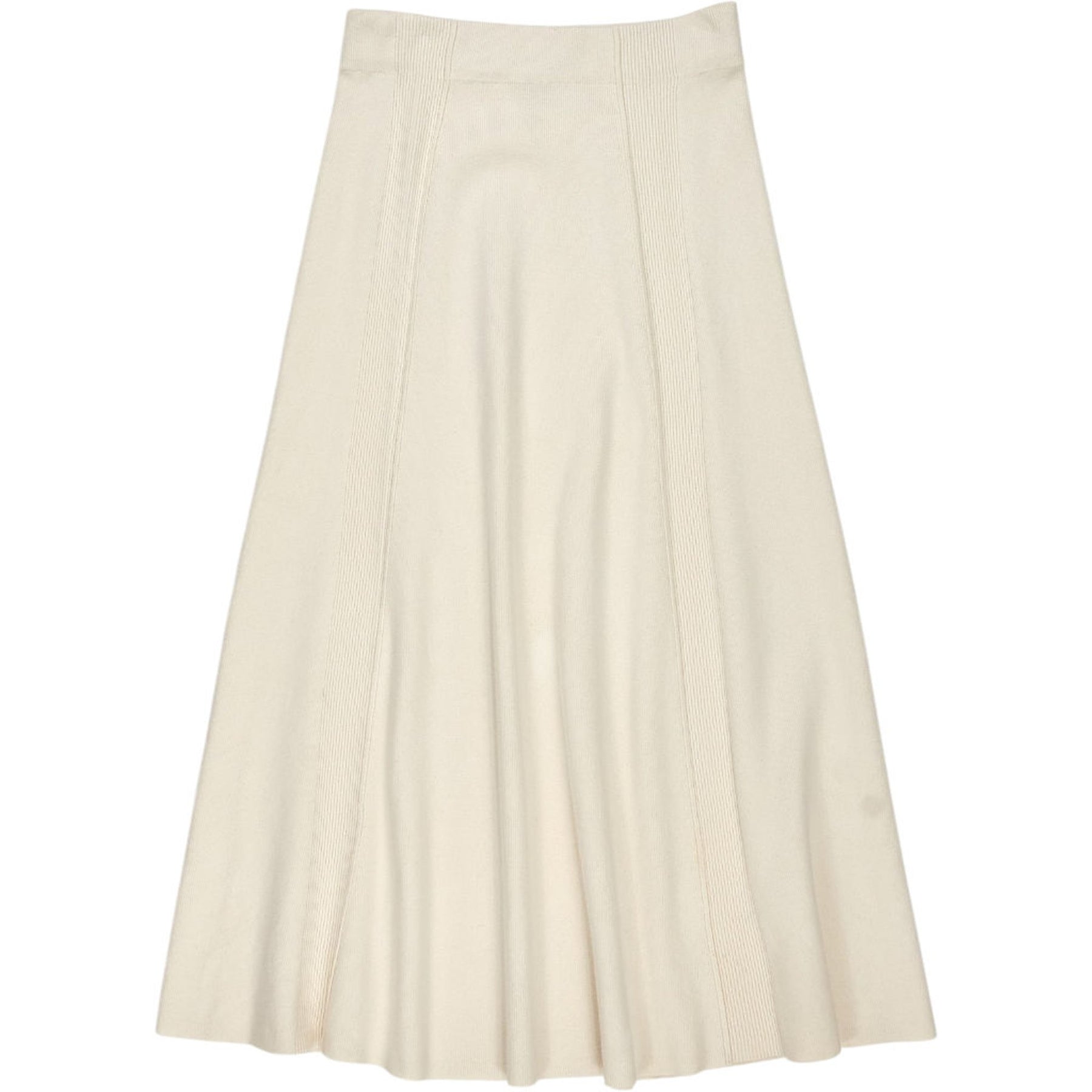 ME+EM Cream Wool Blend Midi Skirt