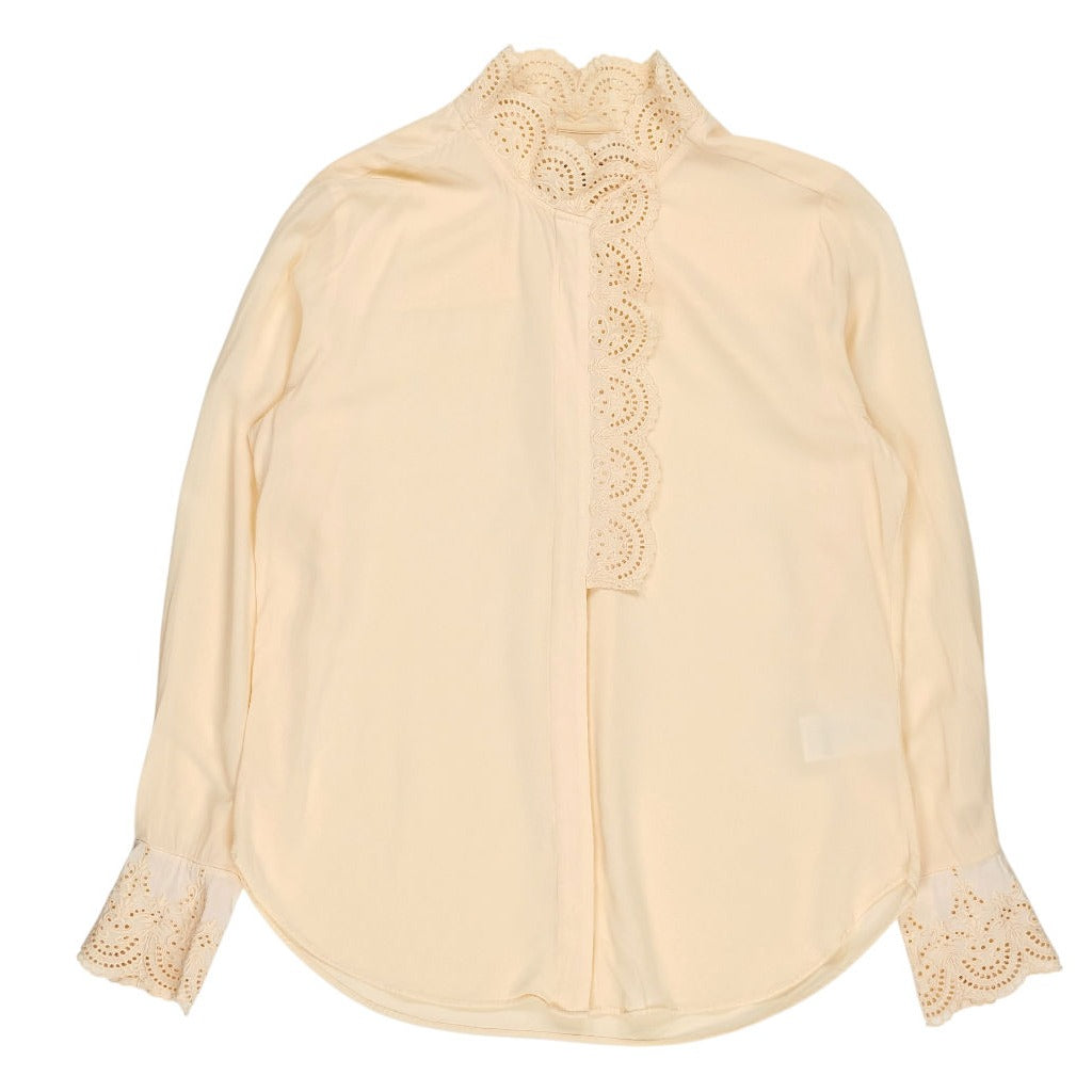 Reiss Cream Lace Collar Blouse