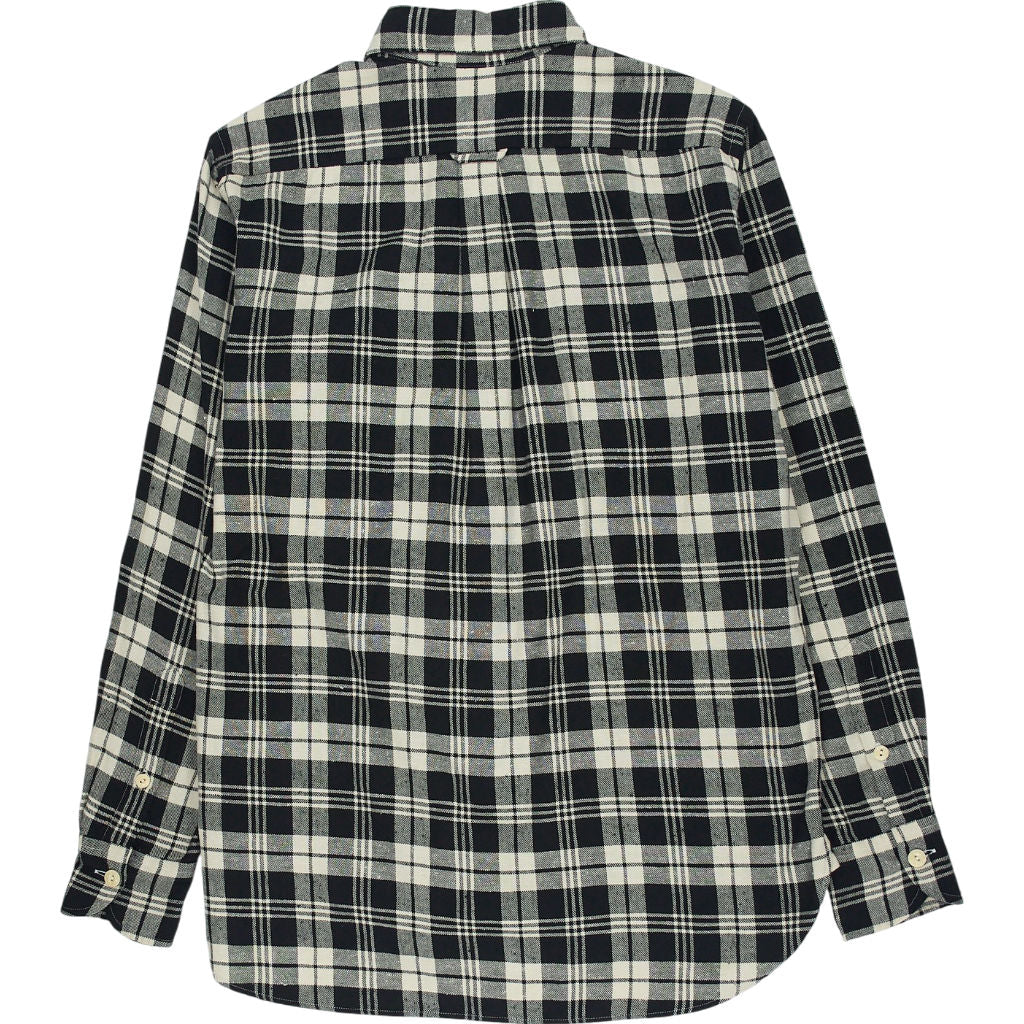 Drakes Black White Check Shirt L