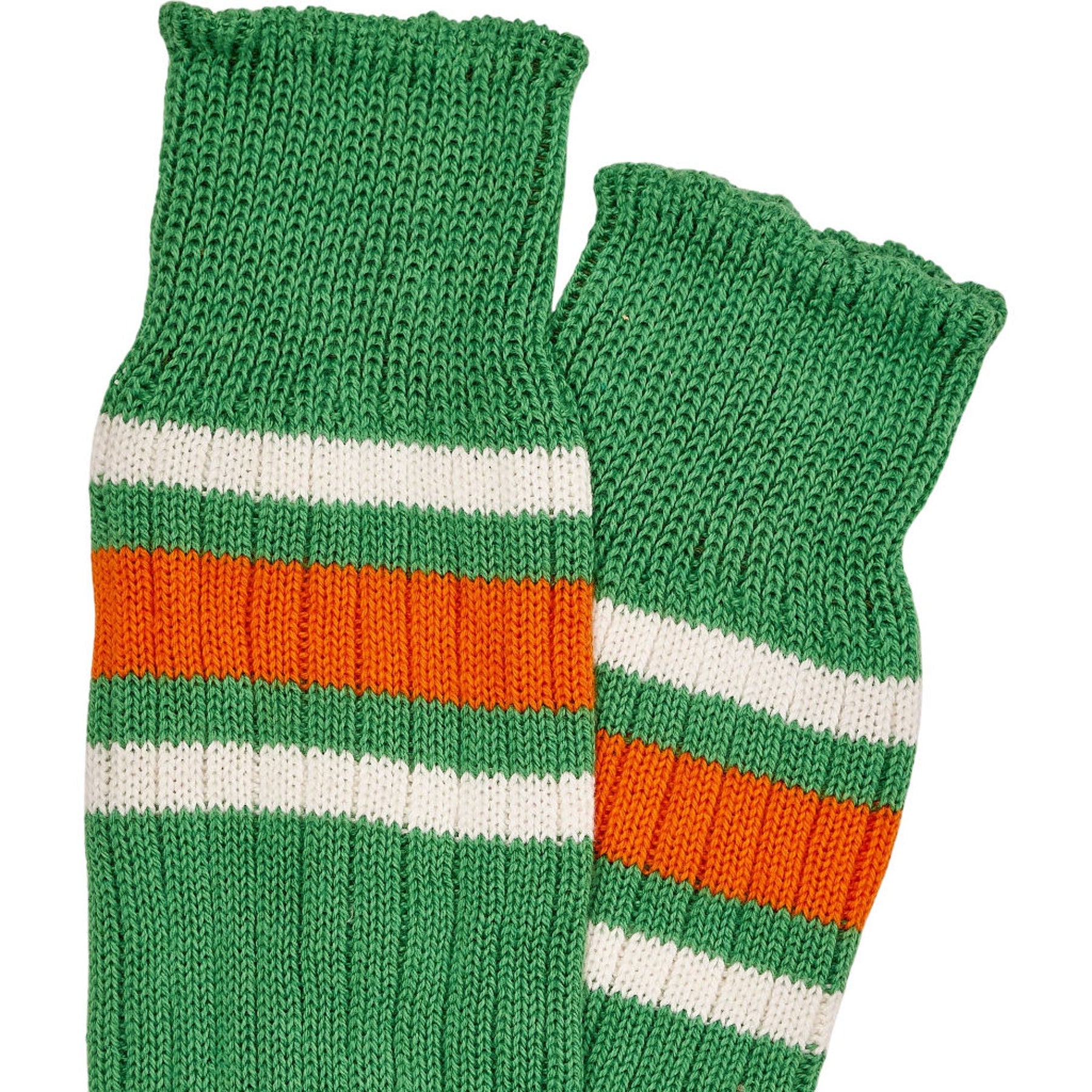 Drakes Green Orange Striped Socks