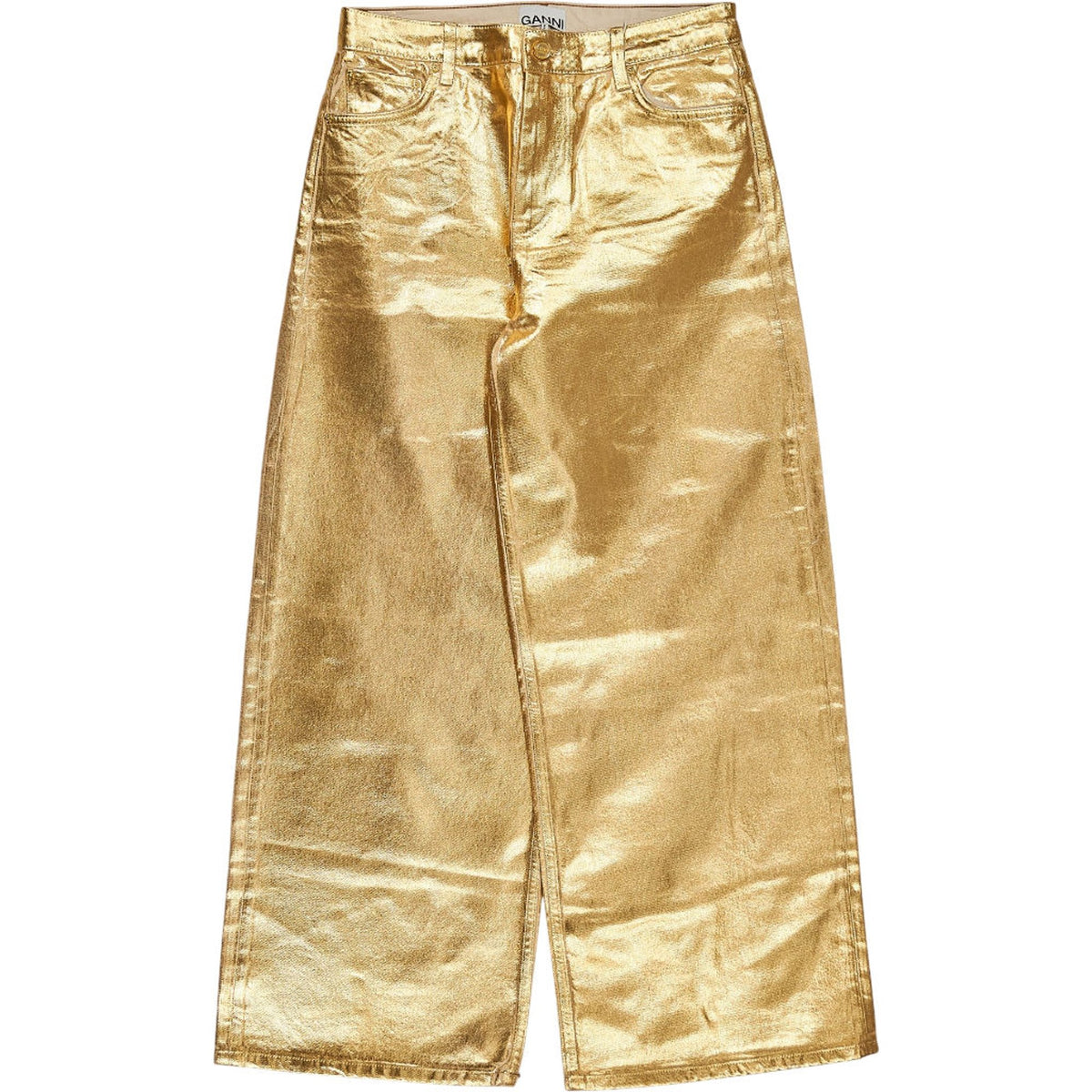 Ganni Gold Metallic Trousers