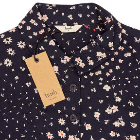 Hush Navy Floral Mini Shirt Dress