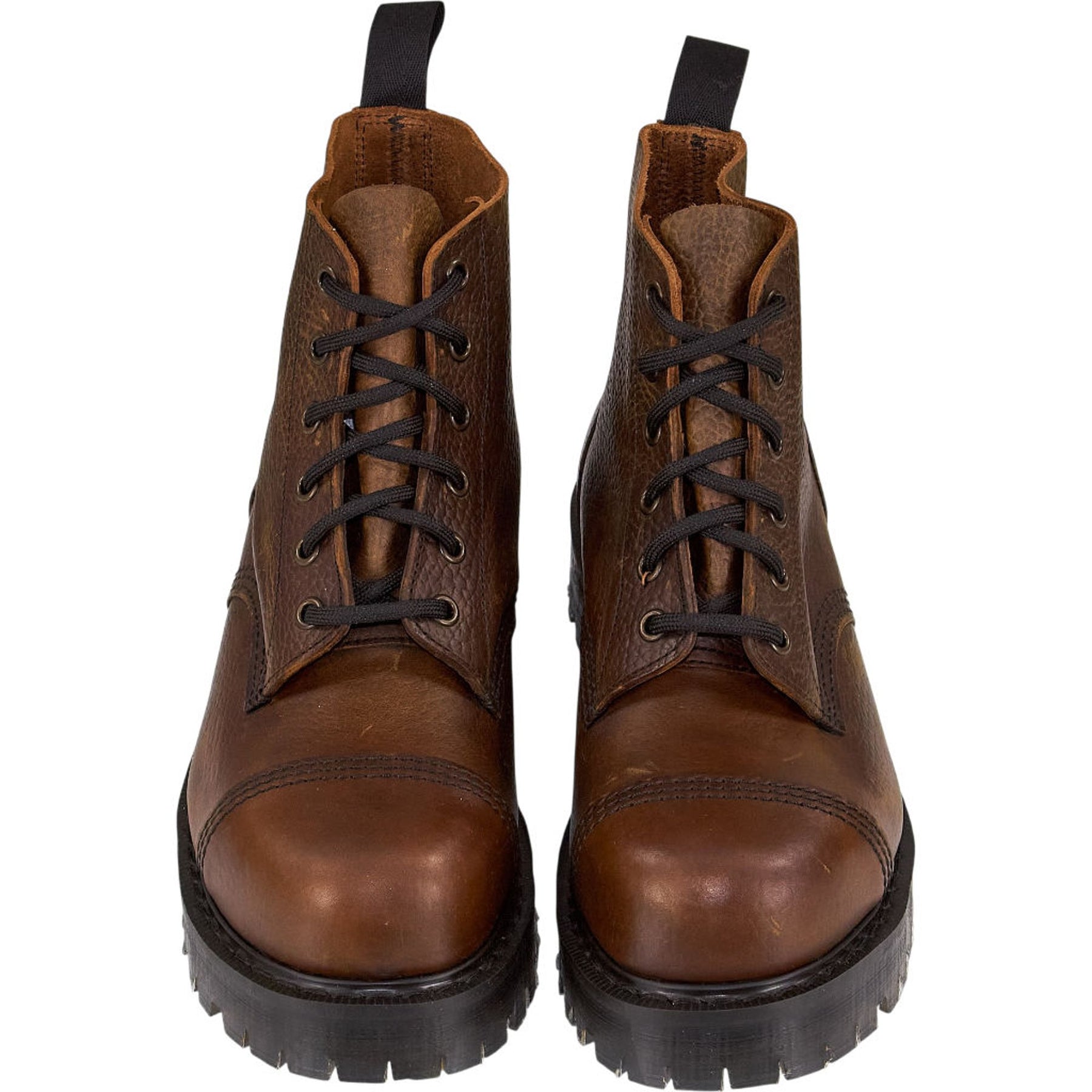 YMC Brown Leather Lace-Up Boots