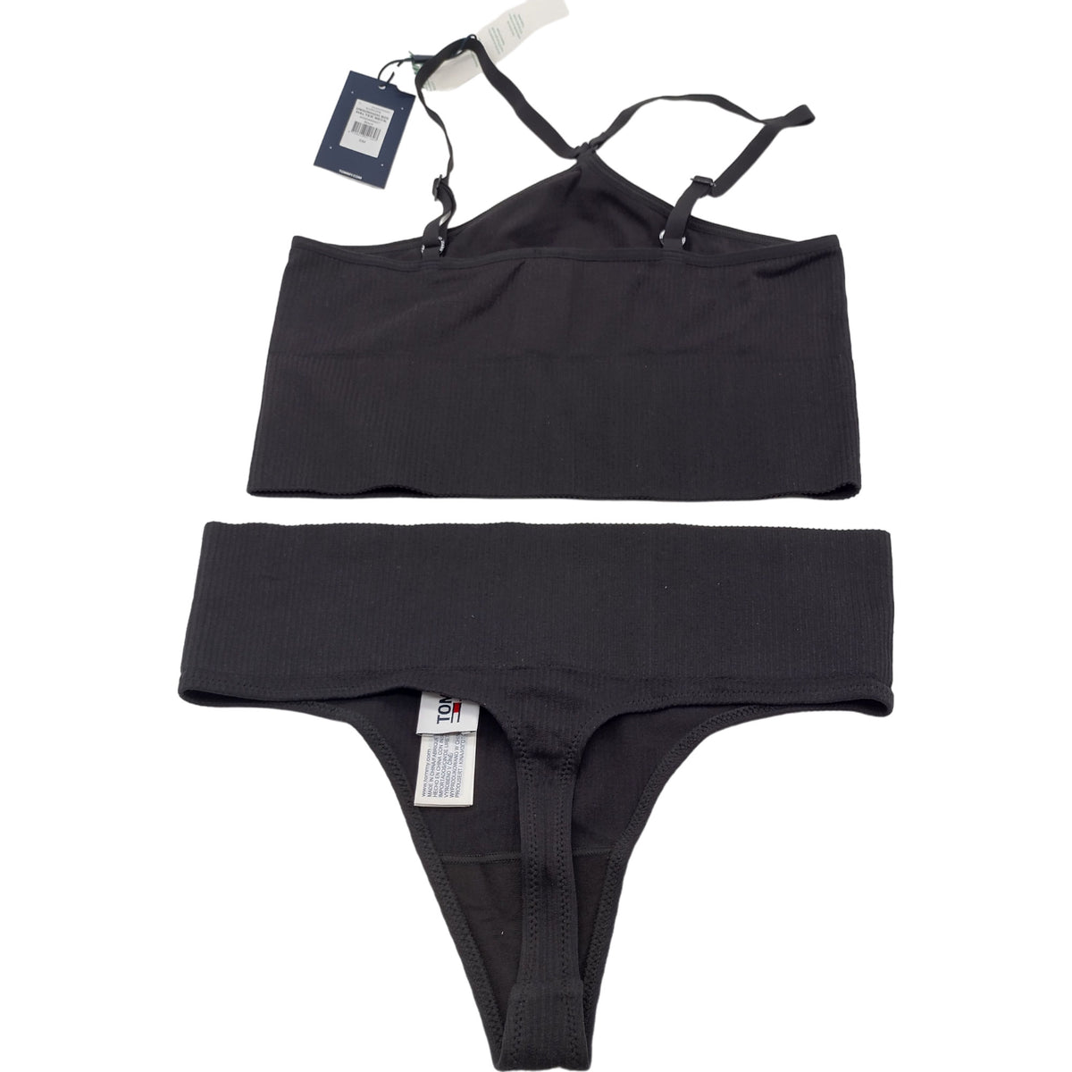Tommy Jeans Black Halterneck/Thong Set