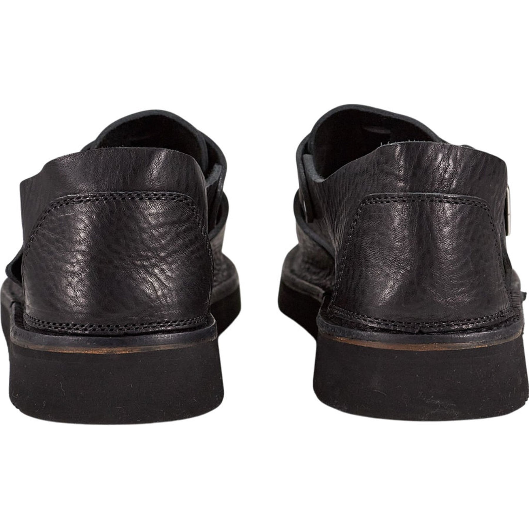 Fracap Black Leather Buckle Shoes