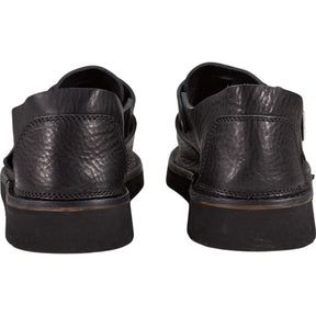 Fracap Black Leather Buckle Shoes