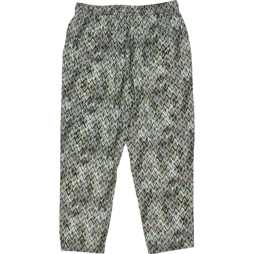Hush Green Diamond Ikat Cropped Trousers