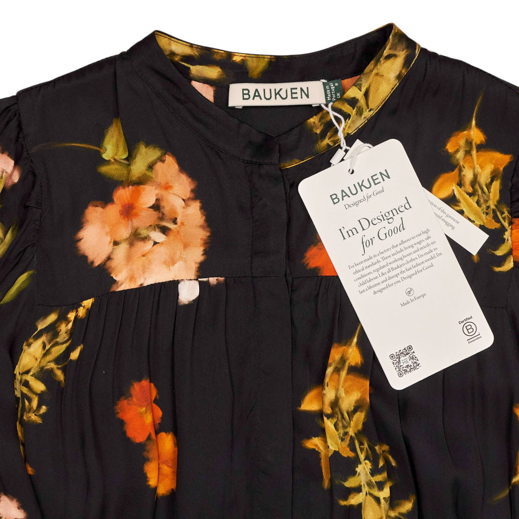 Baukjen Black Floral Sprig Cemile Printed Midi Dress