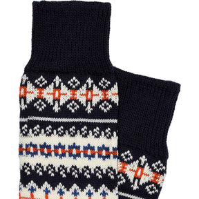 Drakes Blue Patterned Socks