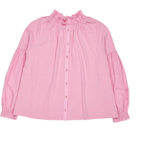 NRBY Pink Ruffle Neck Blouse